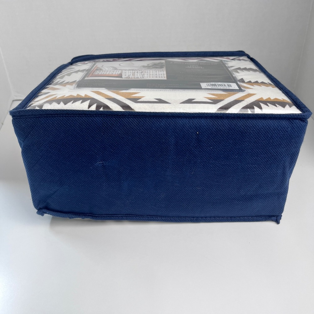 Pendleton Flannel Sheet Set Twin White Sand Aztec 3-Piece 100% Cotton NEW Cabin - Picture 4 of 7